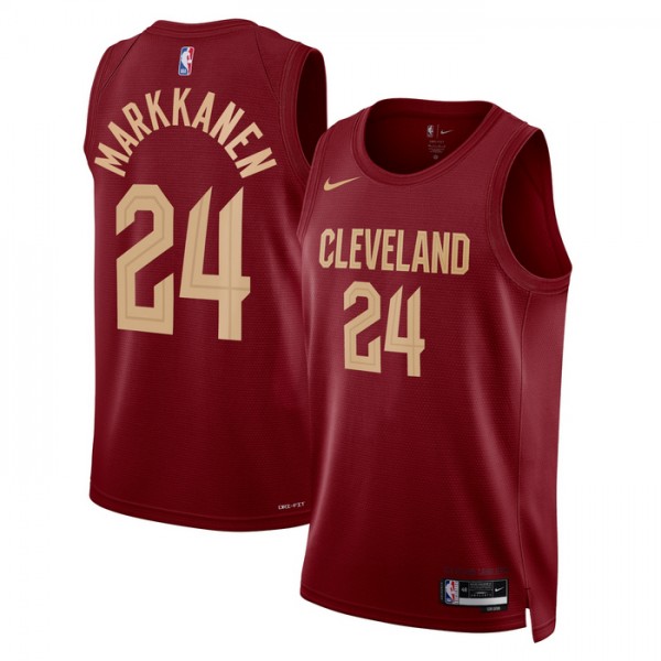 Cleveland Cavaliers Trikot Lauri Markkanen 24 Nike 2022-23 Icon Edition Maroon Swingman - Herren